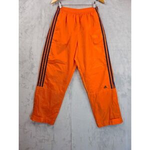 VTG Adidas Originals Track Pants Youth Medium Orange Y2K Nylon Mesh Lined 00